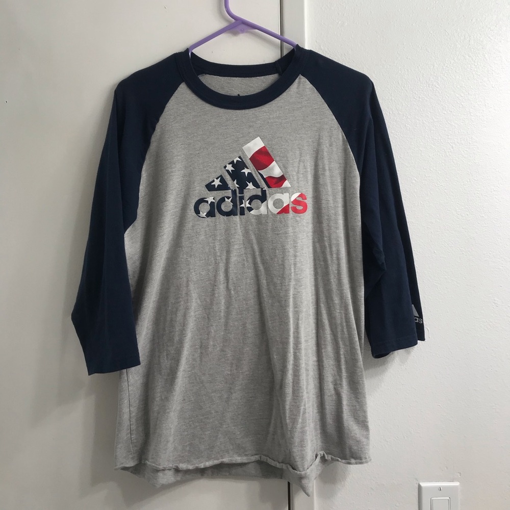 Medium Adidas Baseball USA 3/4 Sleeve T-Shirt